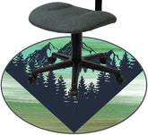 LightGreen Desk Chair Mat Forest Mountain Scenery Large Anti-Slip Desk Chair Rug Office Floor Mat for Office Chair Computer 51 Inch