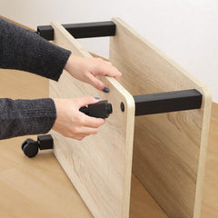 不二貿易(Fujiboeki) Fuji Boeki 52271 TV Stand with Casters, Corner Type, Easy to Assemble Without Tools, Width 31.5 x Depth 11.6 x Height 17.5 inches (80 x 29.5 x 44.5 cm), Oak