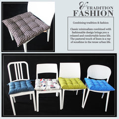 Square Seat Cushion Chair Pads for Kitchen Dining Chairs, Soft Comfort Linen Fabric Chair Mat Pillow Cushions with Ties for Office Desk Living Room Tatami(4,40cm/16in)