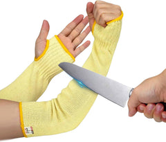 Cut Resistant Sleeves With Thumb Hole, Arm Protectors For Thin Skin And Bruising, Kevlar Sleeves Arm Protection For Women, Men, Elderly (17.7in, Black)