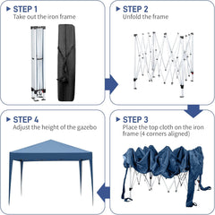 10'x10' Pop Up Canopy Tent, Outdoor Canopy Tent, Commercial Instant Gazebos, Portable Shelter Canopies, for Patio/Outdoor/Wedding Parties and Events (White)