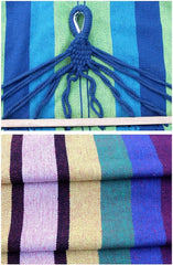 Camping Hammock, Hammock Outdoor Indoor Single Canvas Chair Wooden Stick Reinforcement Camping Travel Leisure Swing Easy to Carry(E)