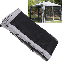 Gazebo Screen Tent, 9.8 x 9.8ft Gazebo Universal Replacement Netting Breathable Mesh Canopy Sidewall with Zippers for Backyard Garden Exhibition Camping (3 * 4M)
