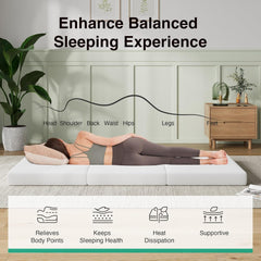 Novilla Foldable Mattress, Full Size Comfort Foam Trifold Mattress with Cloud Design Cover, 4 Inch Folding Mattress for Back Pain Relief, Suitable for Camping, RV Travel