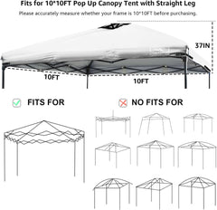 KAMPKEEPER Replacement Top Pop Up Canopy Tent Cover Roof with Air Vent and Adjustable Elastic Strap, Polyester UV Waterproof for Outdoor Garden Patio Sun Shade(Top Only) (Navy Blue, 10x10FT)