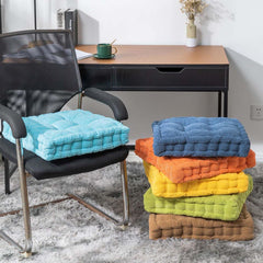 Velvet Chair Cushions for Dining Chairs – Super Soft Plush Washable Square Seat Pads, Comfortable Chair Cushions for Kitchen, Dining Room, or Indoor Seating