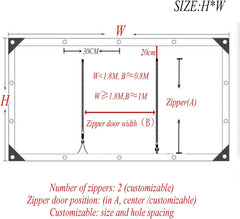Outdoor Curtains with Zipper,Clear Gazebo Side Panels,Pergola Patio Porch Gazebo PVC Transparent Tarpaulin Side Panels,for Porch Gazebo, Pergolas, Greenhouses (Size : H2.6xW2.5m/H8.5xW8.2ft)