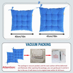 Square Seat Cushion Chair Pads for Kitchen Dining Chairs, Soft Comfort Linen Fabric Chair Mat Pillow Cushions with Ties for Office Desk Living Room Tatami(4,40cm/16in)