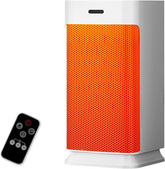 Space Heater, 1500W Portable Electric Heaters for Indoor Use, PTC Ceramic Heater with Remote, Thermostat, 90°Oscillation, 8H Timer, Safe Quiet Room Heater for Home and Office Use (White)