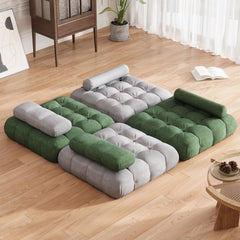 Folding Futon Sofa Bed, Single Size Convertible Sleeper Chair Bed with Pillow, Comfy Foldable Floor Mattress, Portable Fold Out Lounge Couch for Living Room Bedroom - White