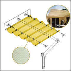 Retractable Pergola Canopy Shade Cover, Outdoor Gazebo 95% UV Resistant for Deck, Terrace, Gazebo, Courtyard, Awning Canopy, Slide On Wire PENGFEI (Color : Beige, Size : 0.9x2M)