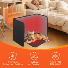 Under Desk Heater Foldable, Quiet Space Heater for Office with Timer, 8 Temp Levels, Auto Shut Off, Energy Efficient, Portable Foot Warmer