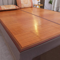 Folding Mattress Bamboo,bamboo Mat For Bed,Breathable Carbonized Bamboo Summer Sleeping Mat,Foldable Double Sided Bamboo Mat,with Pillowcase, For Bed| Bedroom Essential For Summer Sleeping(B,1.5*1.95m