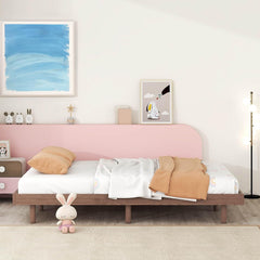 Modern Wood Full Size Floating Platform Bed Frame - Heavy Duty Bed Frame for Bedroom, 600lb Capacity, No Box Spring Needed, Easy Assembly, Space-Saving Design, (Grey, Full)