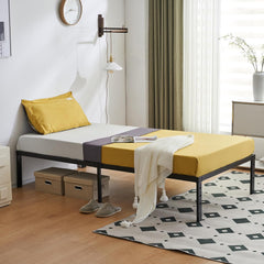 Bonnlo King Size Bed Frame 14 Inch Platform Bed Metal Mattress Foundation,Heavy Duty Steel Slat Support,No Box Spring Needed,Black