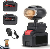 Battery Operated Heaters for Indoors Car, Portable Rechargeable Heater, Car Window Defogger, Anti-Tilt, Quiet Long Heating, Fits Golf Cart & Office (Big Batteries *2)