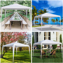 Outdoor Canopy Tent Camping Gazebo Storage Shelter with Spiral Tubes, for Party Wedding Events BBQ, White 10x10 FT