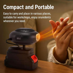 Battery Operated Space Heater, 1500mAh Large capacity Portable Battery Powered Heater, with 360° Adjustable Settings, Dual Cooling & Heating Modes for Car/Camping/Office/Indoor (1 Battery,15-cell)