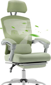 Ergonomic Office Chair, Home Office Computer Desk Chair with Lumbar Support, Height Adjustable Swivel Task Chairs with Armrests and Headrest, Green