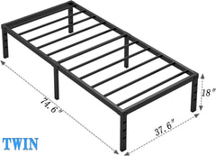 Metal Bed Frame,Queen Size Bed Frame with Storage Space,Heavy Duty Sturdy Mattress Foundation,Easy Assembly,No Box Spring Needed, Black,14 Inch,Queen