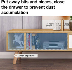 TV Stand, TV Stands for Living Room, Television Stand, Retractable TV Cabinet for 78 inches with 2 Drawers and Open Shelf, TV and Media Console for Living Room, Light Brown