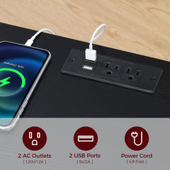 Floating TV Stand with Power Outlet, Wall-Mounted Entertainment Center with Storage, Floating Metal Frame Media Console Shelf for Under TV Storage, for Living Room, Bedroom, White TVBW101E01