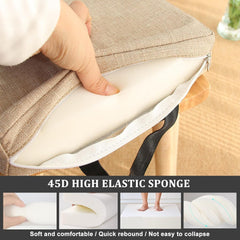 Stool Cushion Square with Ties 11/12/14/16 in,Non-Slip Bar Stool Cushion Square Seat Cushion with Machine Washable Cover Chair Seat Cushion Textured Barstool Pad(@13,14x14x2in/35x35x5cm)