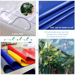 Outdoor Vinyl Tarpaulin Side Panels Clear Waterproof Tarp Curtains,Multifunctional Pergola Tarpaulin Transparent for Porch Gazebo,Weather Resistant/with Rustproof Grommets,W×H-4×2.5m(13.1 * 8.2ft)