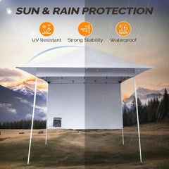 8x8ft Pop Up Gazebo with Backpack Oxford Cloth UPF 50+ Sun Protection Portable Folding Canopy Tent for Beach Camping Outdoor Picnic