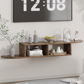 4 EVER WINNER Floating TV Stand, 55" Floating Entertainment Center with Storage, Floating TV Shelf Wall Mounted for Under TV, Living Room, Bedroom, Walnut