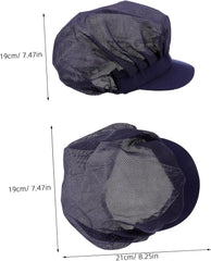 OUNONA Unisex Chef Hat Breathable Mesh Cotton Cooking Hat for Men Women Food Service Hair Nets Mesh Cap Food Service Caps Navy
