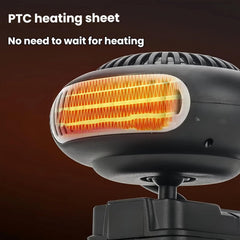 Battery Operated Heater, Portable Car Space Heater Battery Powered, Window Defroster for Car, 1500mah Battery Powered Space Heater, Anti Tilt Design Safe for Cars Office Indoor (Two batteries)