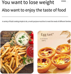 7 QT Household Air Fryers,stainless steel air fryer, One Touch Digital Control Presets,10 Menus to Choose From,Compact Space Saving,95% Less Oil Air Fry, Dishwasher be Applicable