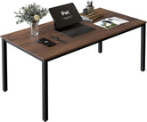 Computer Desk for Small Space,Modern Simple Laptop Desk,Computer Table Study Writing Desk for Home Office,Dining Room,Living Room (Dark Walnut, 63 * 31.5in)