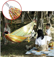 Camping Hammock Bed Double & Single Hammock Portable Nylon Parachute Hammocks Swing for Indoor Outdoor Garden Hiking Travel Backpacking Hammock Swing (Color : G)