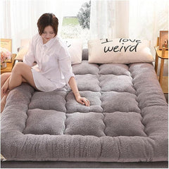 Japanese Futon Mattress,Warmth Breathable Bed Toppers Plush Fabric Foldable Mattress Portable Floor Lounger Bed for Adults Kids Guest Room(Size:90 * 200cm,Color:Gray)