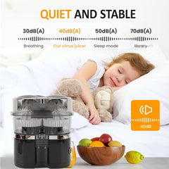 Electric Orange Juicer, 100W Dual Heads Electric Citrus Juicer 15000RPM Orange Juice Squeezer Machine Portable Lemon Squeezer with Brush for Orange Lemon Lime Kiwi Grapefruit (US