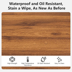 Simcat C Shaped End Table Tv Tray Table with Metal Frame Nightstand Bedroom Corner Table Living Room (Walnut Color2)