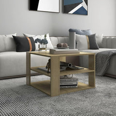 Coffee Table Sonoma Oak 23.6"x23.6"x15.7" Engineered Wood, Centerpiece Table, Center Table, End Table, Tea Table for Living Room