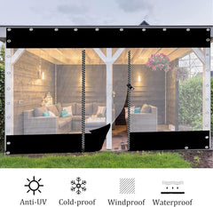 Gazebo Transparent Tarpaulin Side Panels,With Zip,Outdoor Pvc Vinyl Waterproof Clear Tarp Curtains,Splicing Tarpaulin for Pergola Patio Porch Carport Canopies,With Eyelets,L×H-2.5×2.5m(8.2*8.2ft)