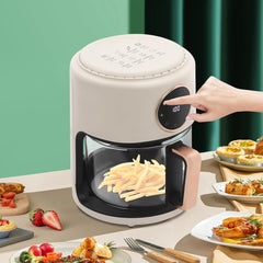 Multifunctional Digital Air Fryer, Dehydrator, Convection Oven, 4.2L Viewable Electric Air Fryer, 8 Preset Modes & Touchscreen for Fry, Roast, Dehydrate for Home & Gatherings,White