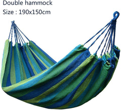 Camping Hammock Bed Double Wide Thick Canvas Hammock Portable Hammock Outdoor Outdoor Camping Garden Swing Hanging Chair Hammock Swing (Color : Blue, Size : 190 * 150cm)