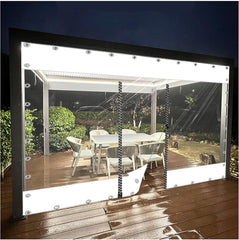 Transparent Tarpaulin Side Panels,PVC Tarpaulin with Zipper,Clear Waterproof Tarp Curtains with Zipper Door,Outdoor Pergola Patio Porch Gazebo Carport,0,5 mm Thick (Size : H2.1xW3.5m/H6.8xW11.4ft)