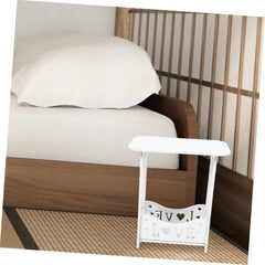 PRETYZOOM Wooden Bedside Table Storage Shelf Modern Minimalist Side Table for Bedroom Living Room Space Nightstand for Organizing Essentials