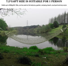 2pcs Hollow Breathable Single Hammock, Summer Garden Rest Hanging Bed, Anti-Rollover Wooden Pole, Load Bearing 150kg/330.7lbs