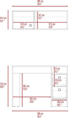 LIFE SKY Tokyo Office Desk Set: Compact Wall Cabinet & Two Drawers - Modern Wood Workspace for Small Apartments & Creative Professionals