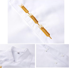 Personalized Chef Shirt Embroidered Chef Jacket Long Sleeve Kitchen Uniforms Restaurant for Men Women