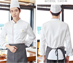 Custom Chef Jacket Long Sleeve Personalized Chef Coat Embroidered Restaurant Kitchen Chef Uniform Unisex