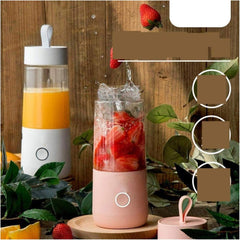 HHWKSJ Portable Blender, One-handed Drinking Mini Blender for Shakes and Smoothies, 350ML Personal Blender with Rechargeable USB, Made with BPA-Free Material Portable Juicer, Elegant Matte White