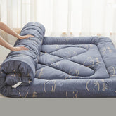 Full Size roll-up Floor Mattress, Foldable Japanese Floor Mattress, Winter Non-Slip Soft Roll Up Bed Student Dormitory Mattress Topper, Portable Tatami Mattress, Easy to store(Blue,150x190cm/59*75in)